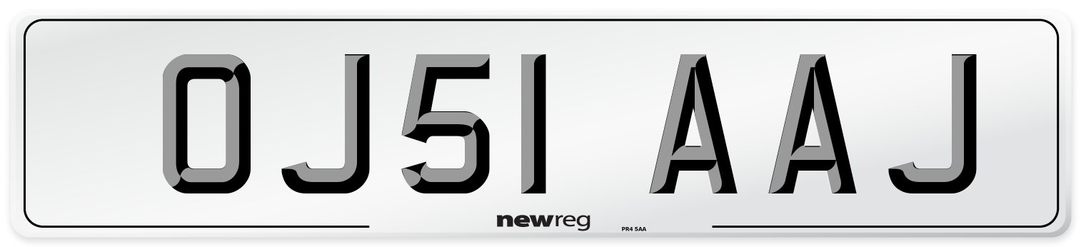 OJ51 AAJ Number Plate from New Reg